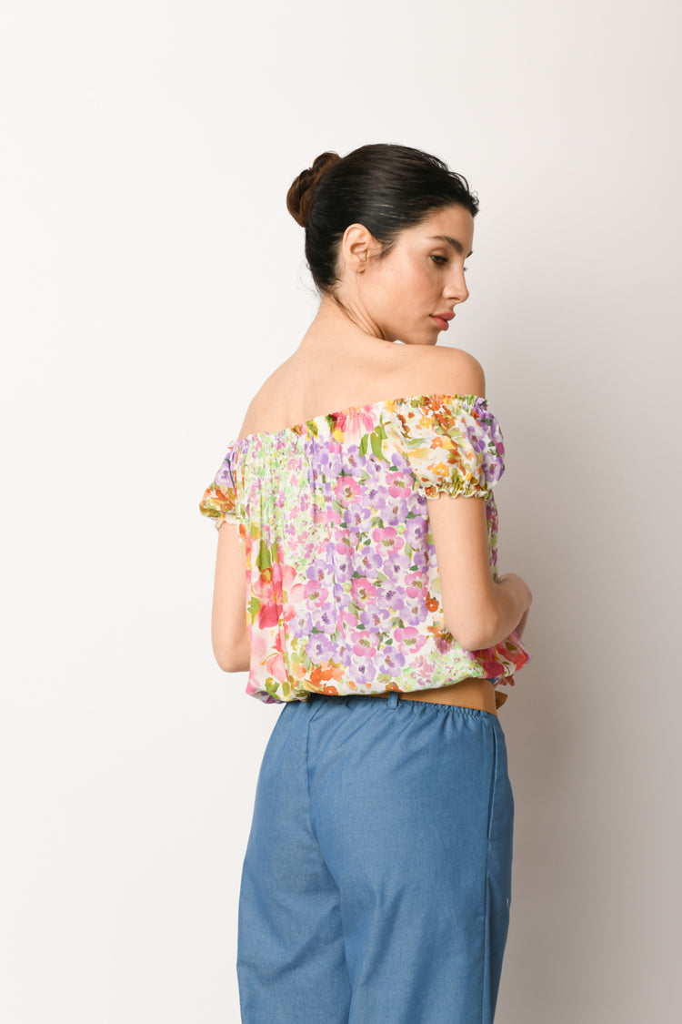 Blusa in viscosa a stampa floreale