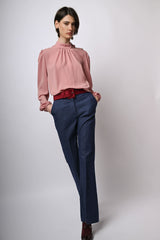 Pantaloni svasati in twill