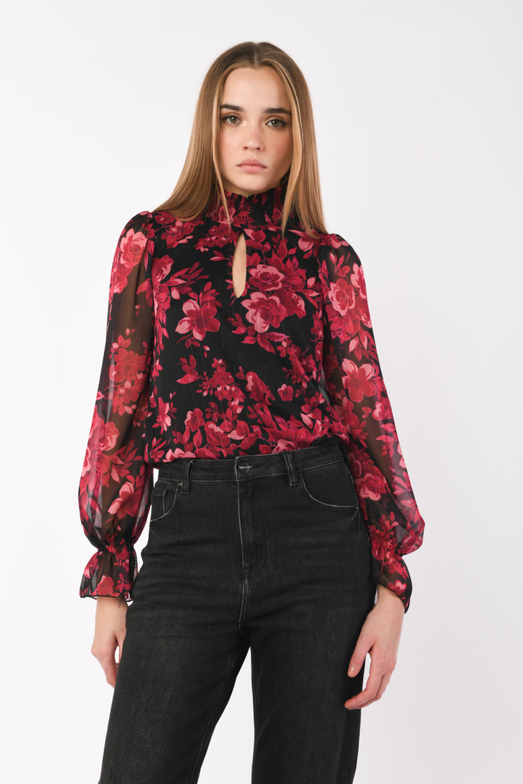 Blusa a stampa floreale