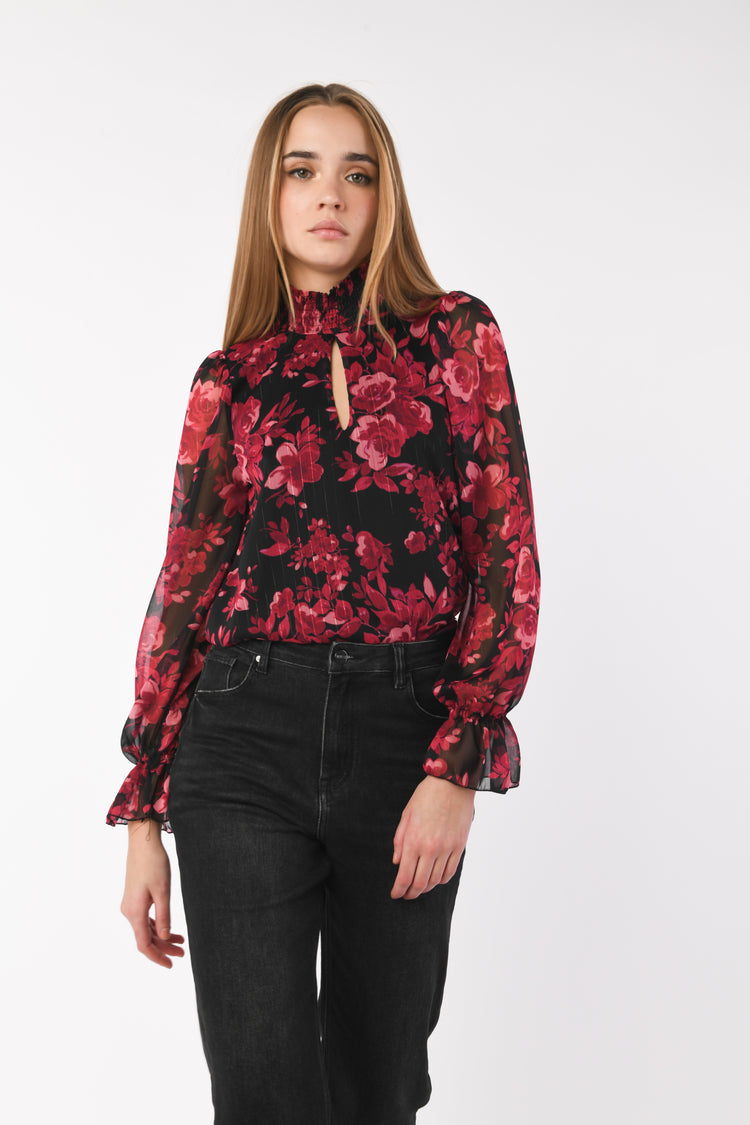 Blusa a stampa floreale