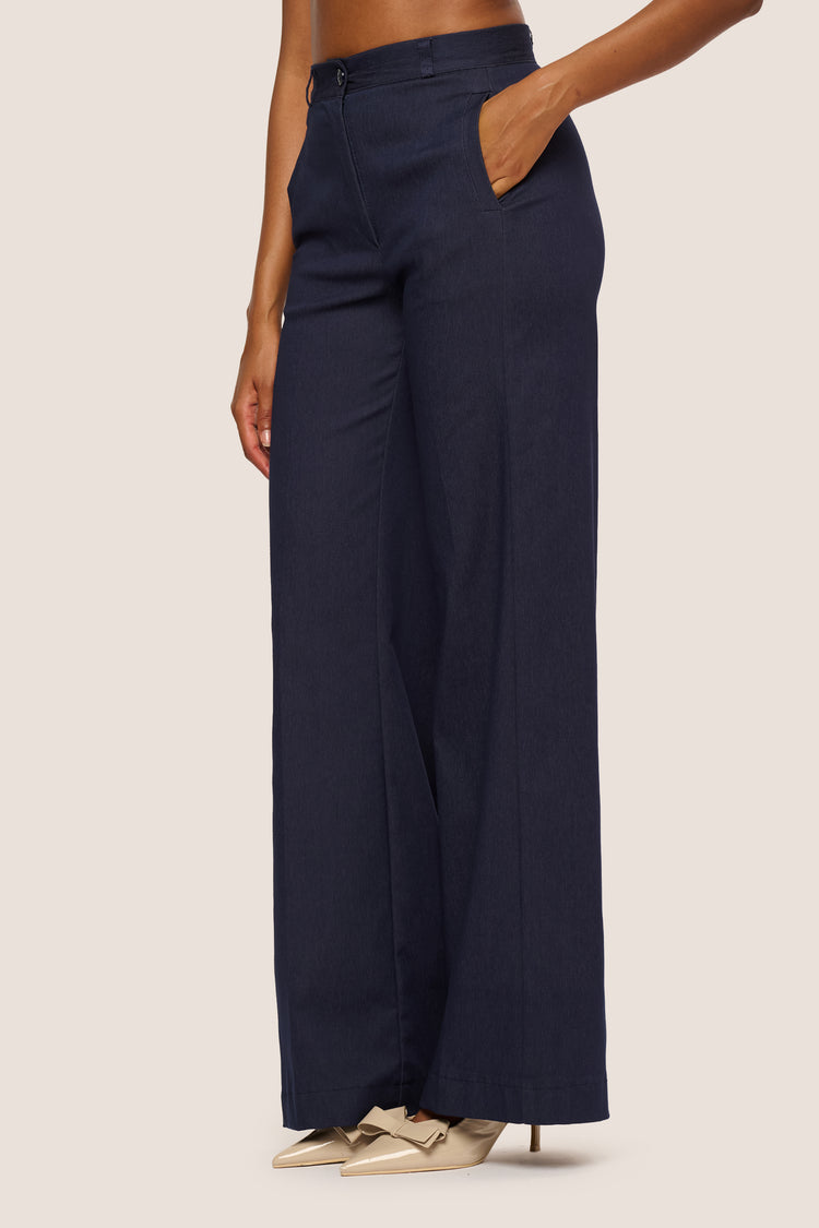 Pantaloni palazzo misto viscosa