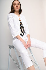 Pantaloni crop in cotone stretch