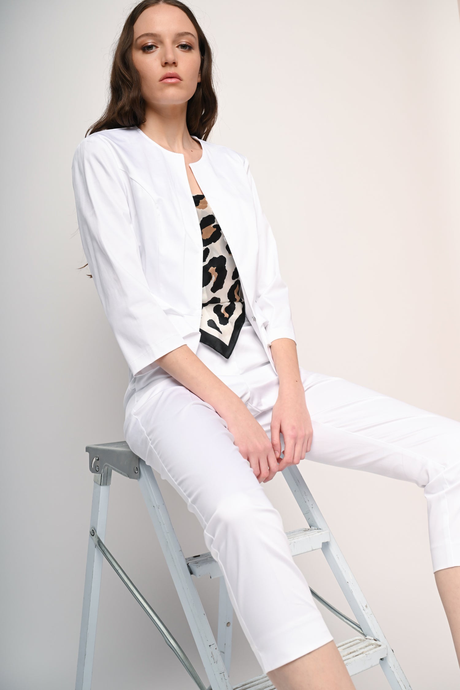 Pantaloni crop in cotone stretch – Nunalie - Main Image