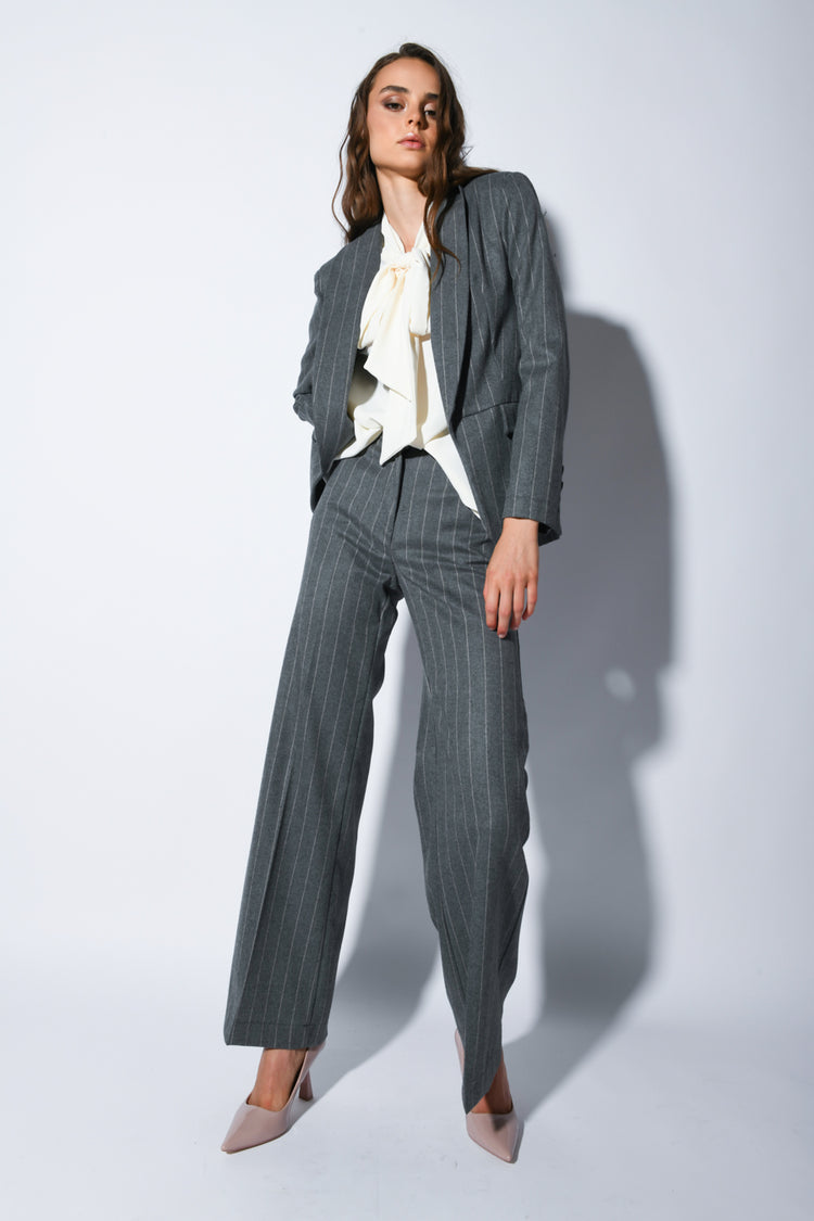 Pantaloni palazzo gessati