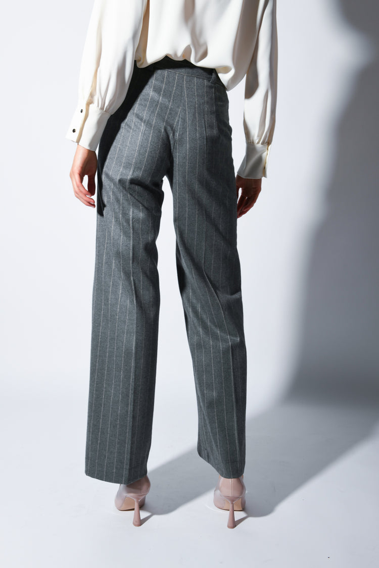 Pantaloni palazzo gessati