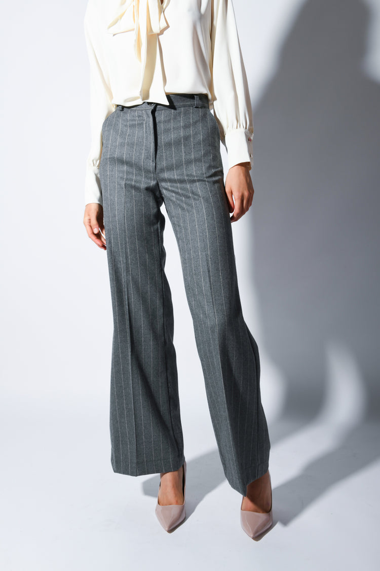 Pantaloni palazzo gessati