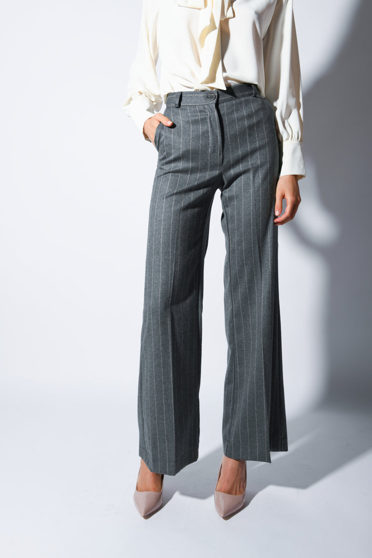 Pantaloni palazzo gessati