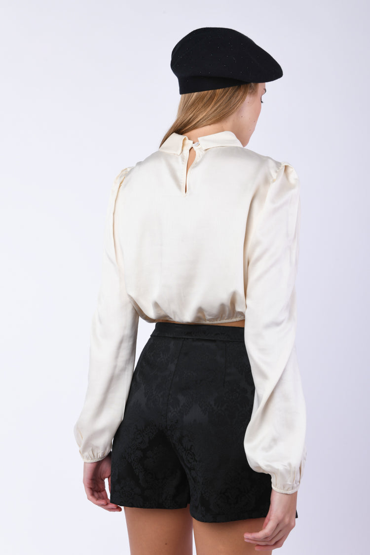 Camicia crop con cravattino