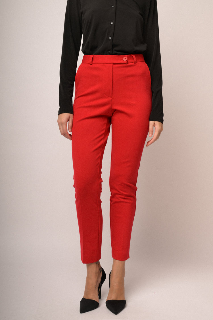 Pantaloni slim linguetta
