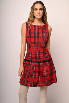 Abito mini con motivo scozzese