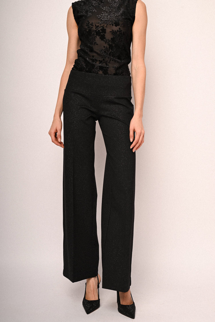 Pantaloni palazzo con glitter