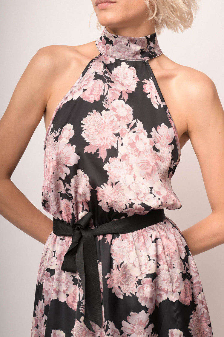Abito corto scollo america fantasia
