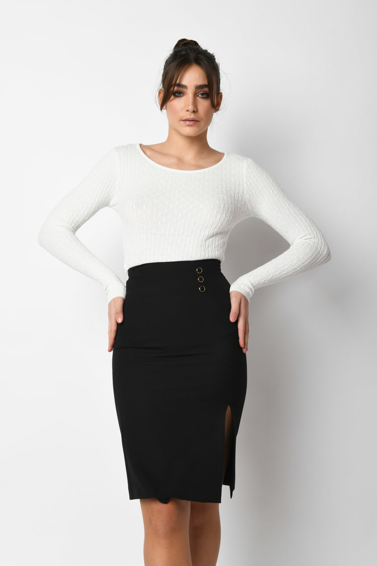 Gonna con bottoni oro