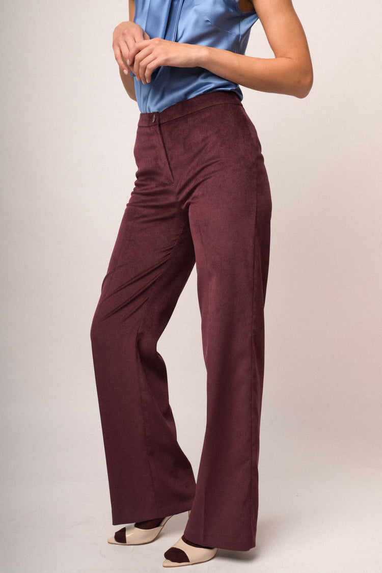 Pantaloni palazzo velluto a costine