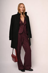 Pantaloni palazzo in gessato lurex
