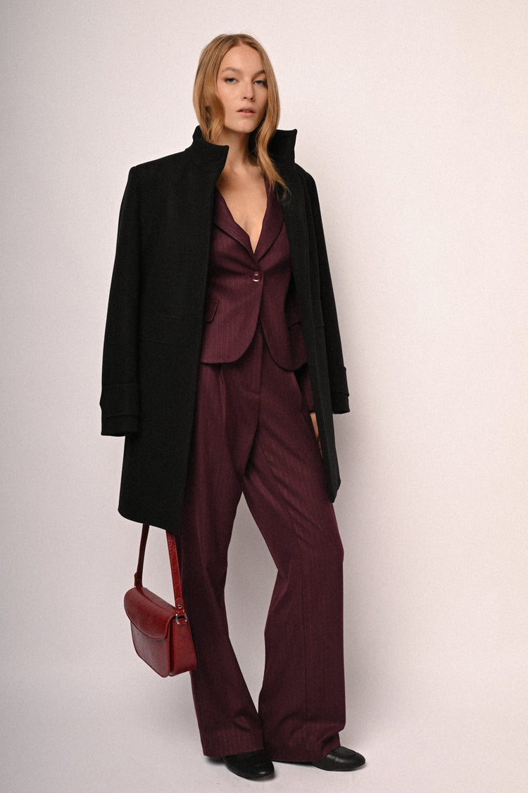 Pantaloni palazzo in gessato lurex