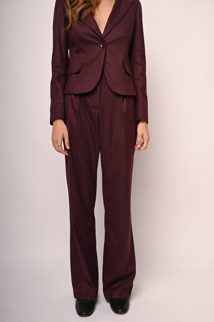 Pantaloni palazzo in gessato lurex