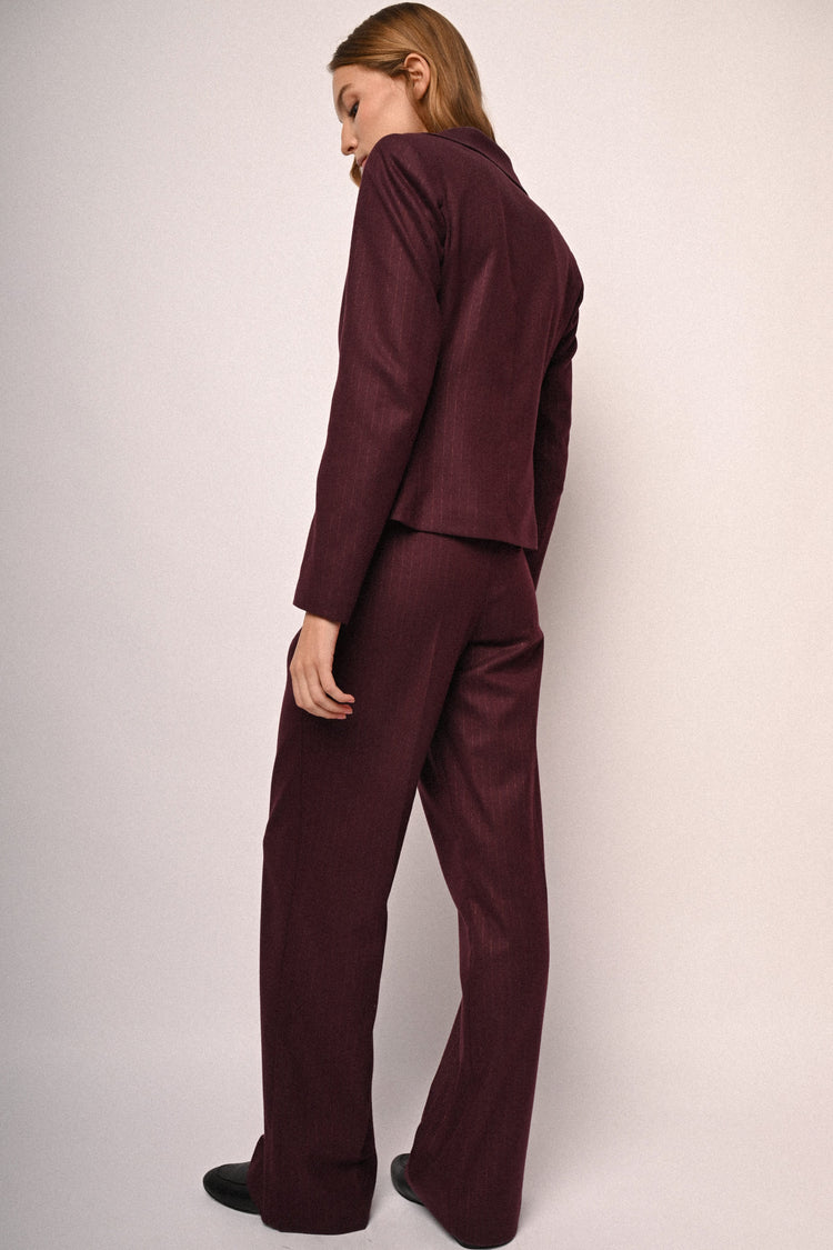 Pantaloni palazzo in gessato lurex