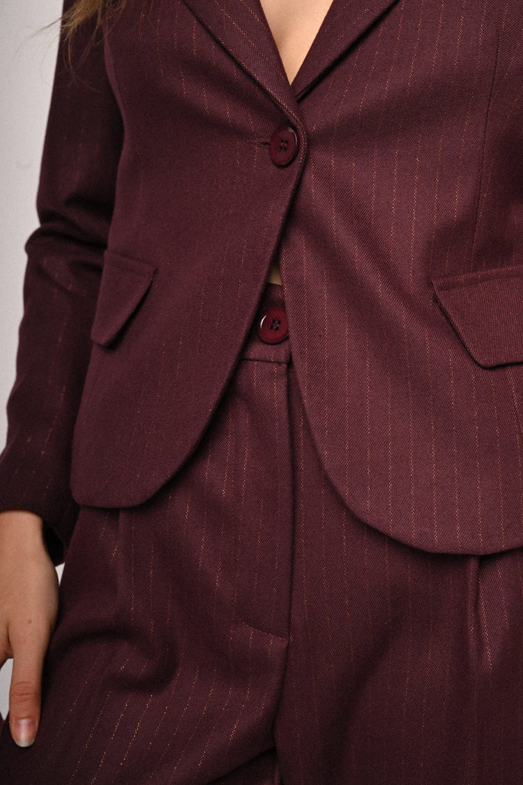 Pantaloni palazzo in gessato lurex