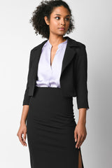 Blazer crop con revers classici