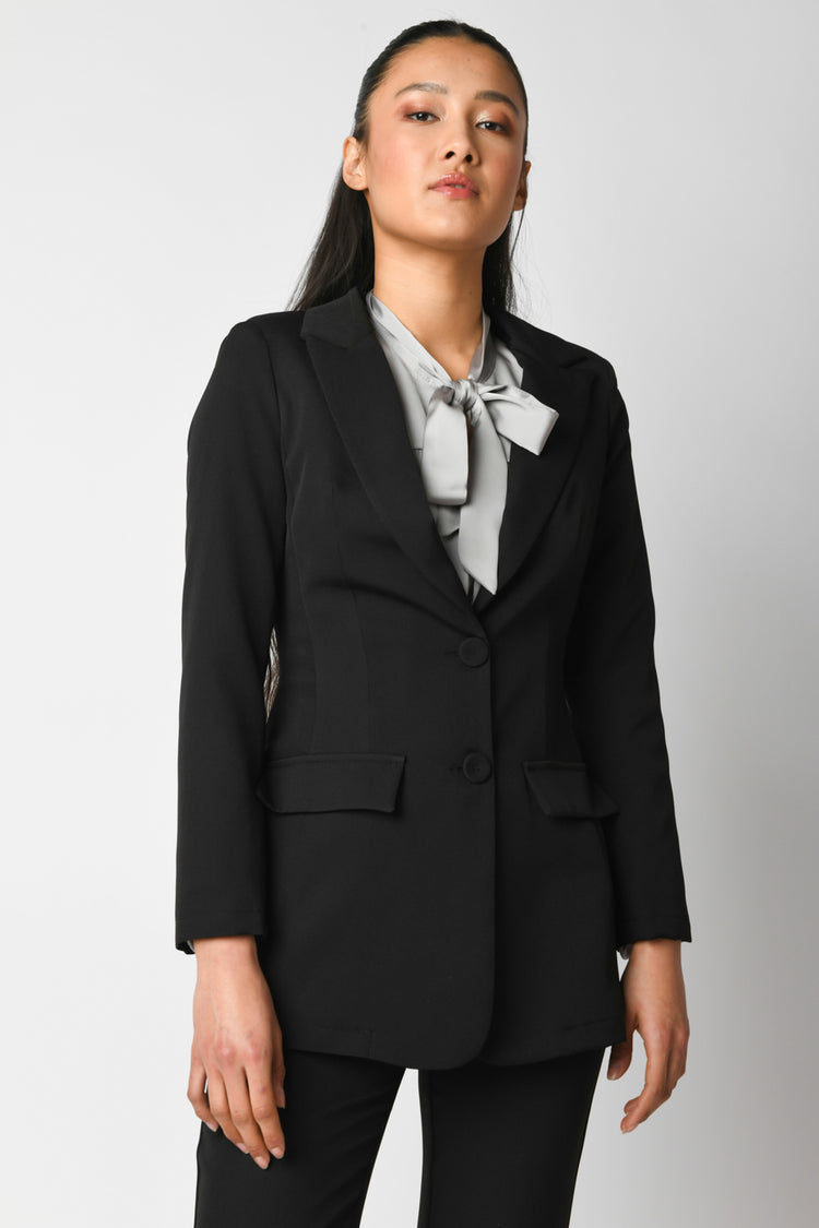 Blazer lungo monopetto