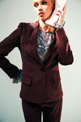 Blazer bordeaux in velluto a coste