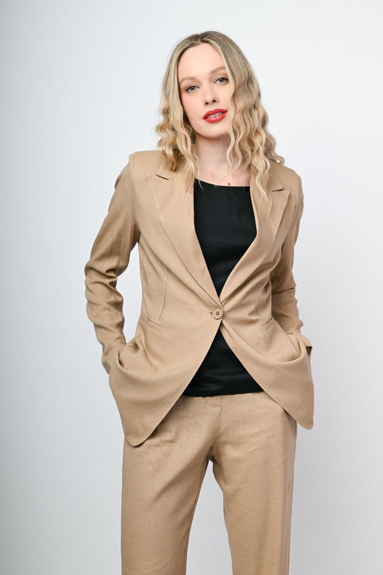 Blazer in viscosa e lino