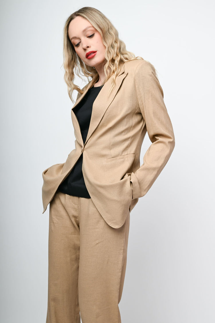 Blazer in viscosa e lino