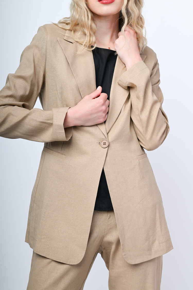 Blazer in viscosa e lino