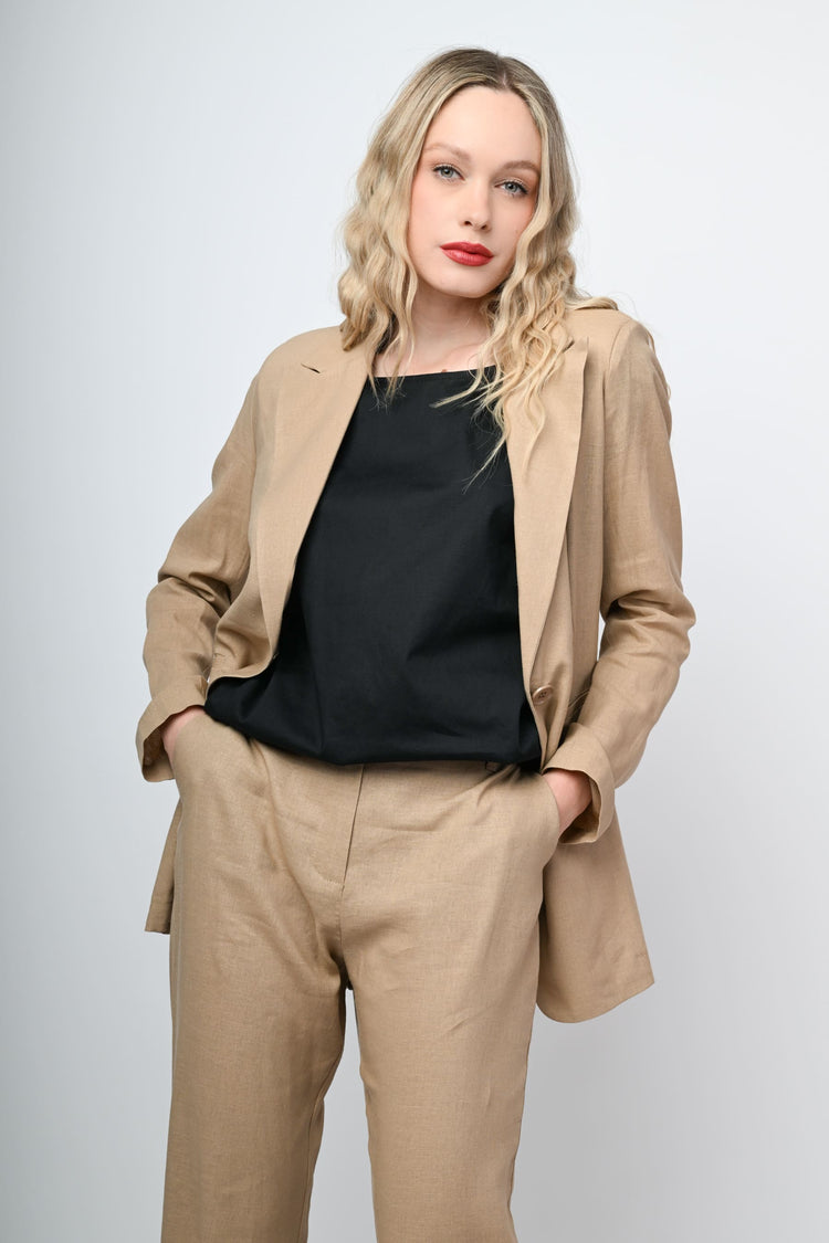 Blazer in viscosa e lino