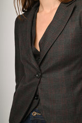 Blazer monopetto a stampa check