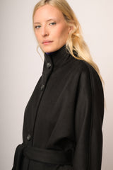Cappotto collo coreano e cintura