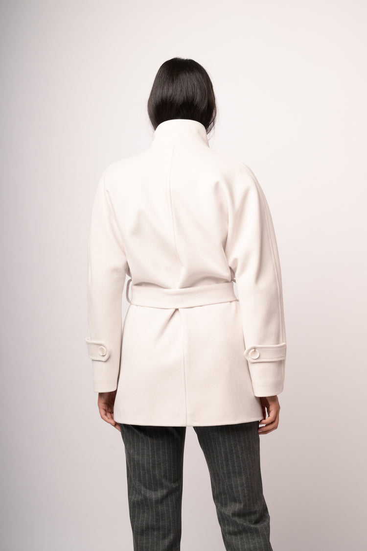 Cappotto collo coreano e cintura