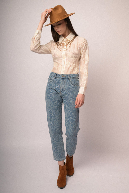 Jeans disegno cachemire