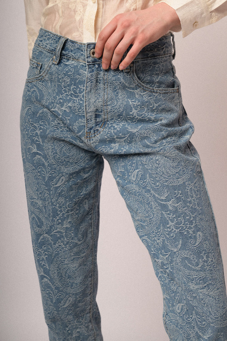 Jeans disegno cachemire