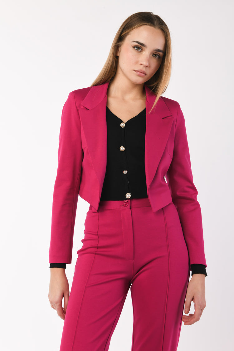 Blazer crop punto milano