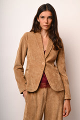 Blazer monopetto in velluto a coste
