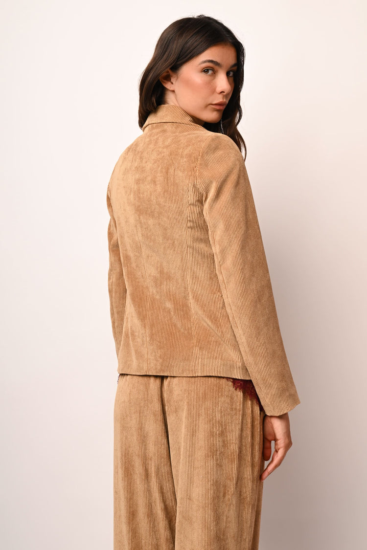 Blazer monopetto in velluto a coste