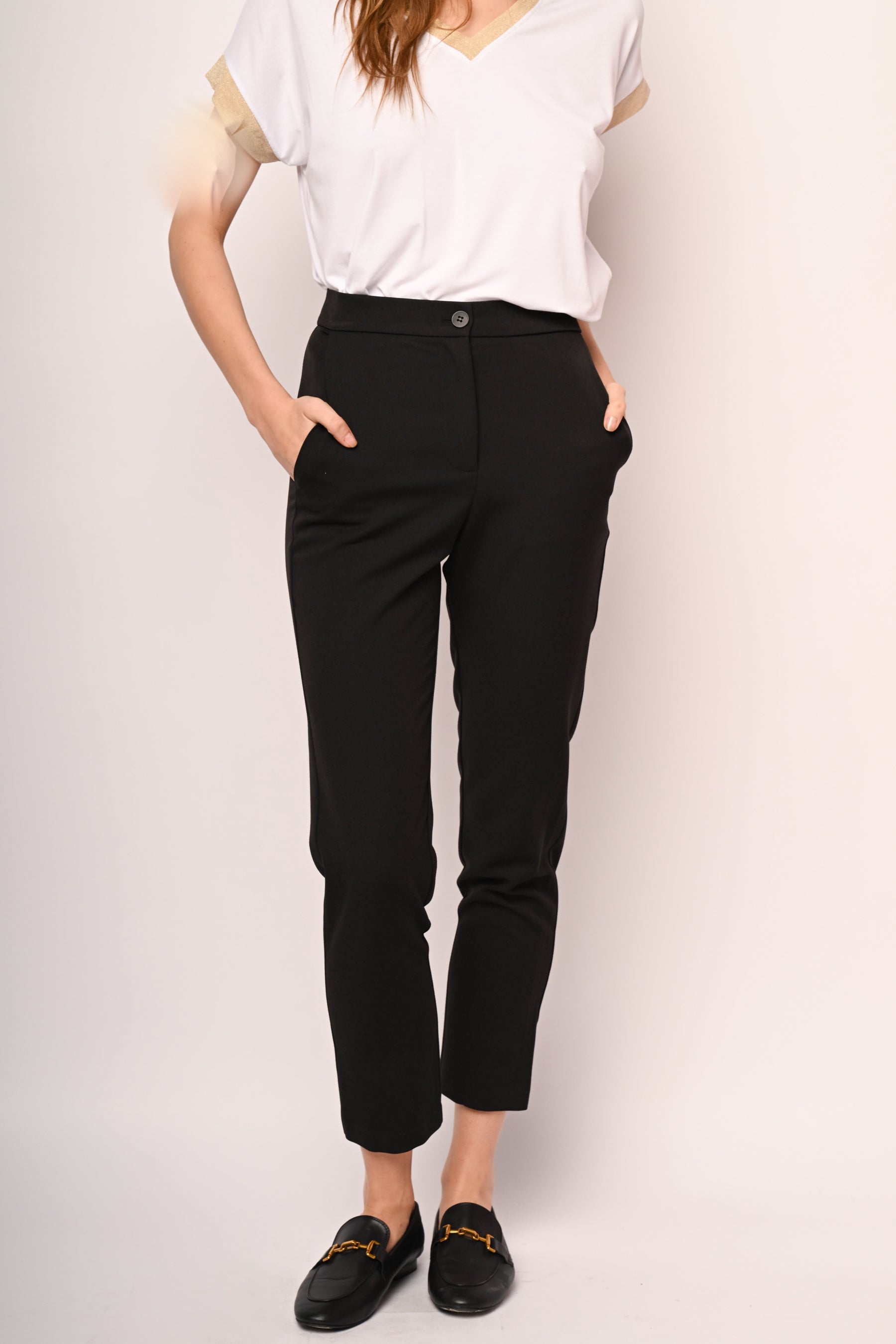 Pantaloni slim-fit misto viscosa
