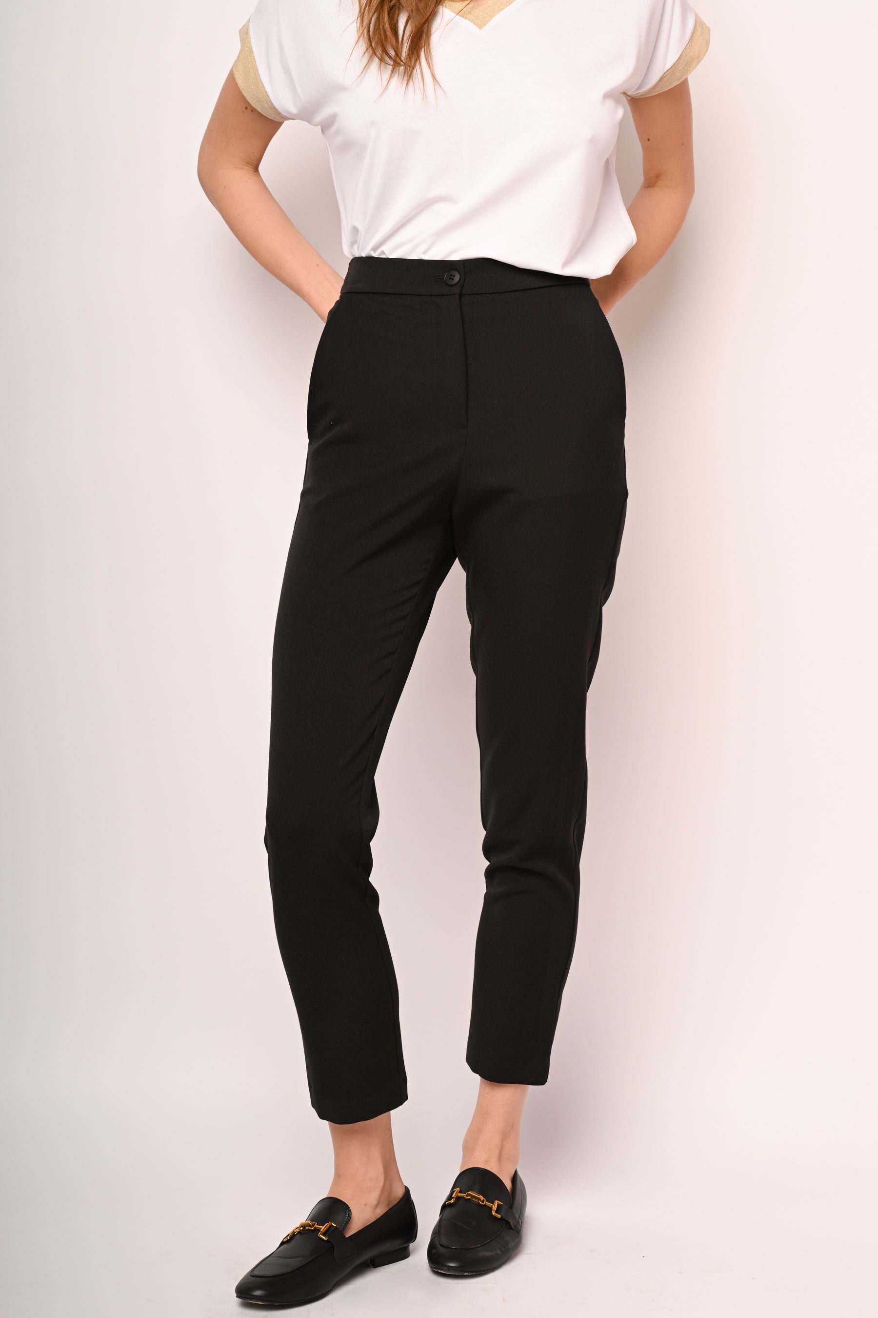 Pantaloni slim-fit misto viscosa