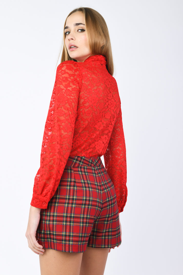 Camicia body in pizzo