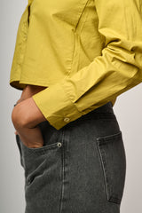 Camicia crop misto cotone