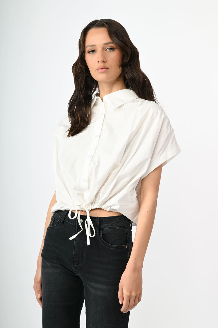 Camicia crop con coulisse