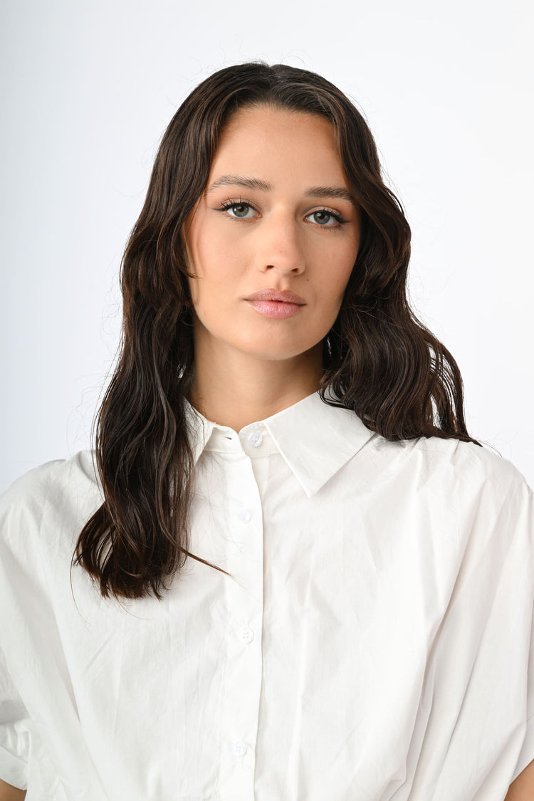 Camicia crop con coulisse