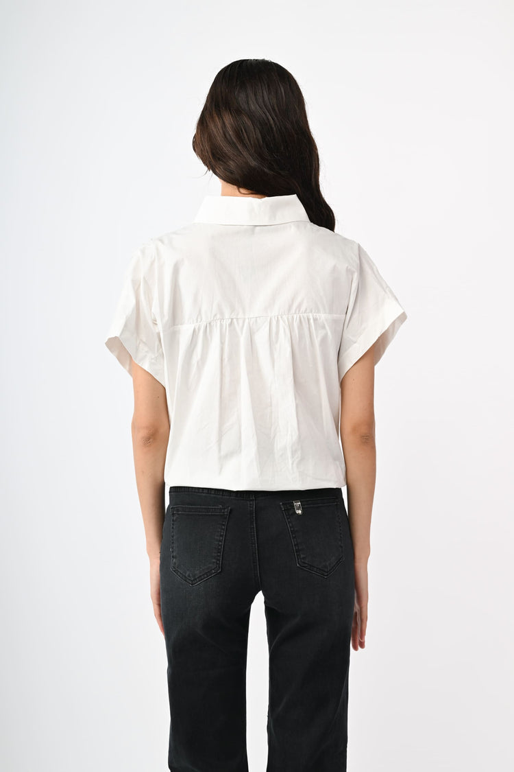 Camicia crop con coulisse