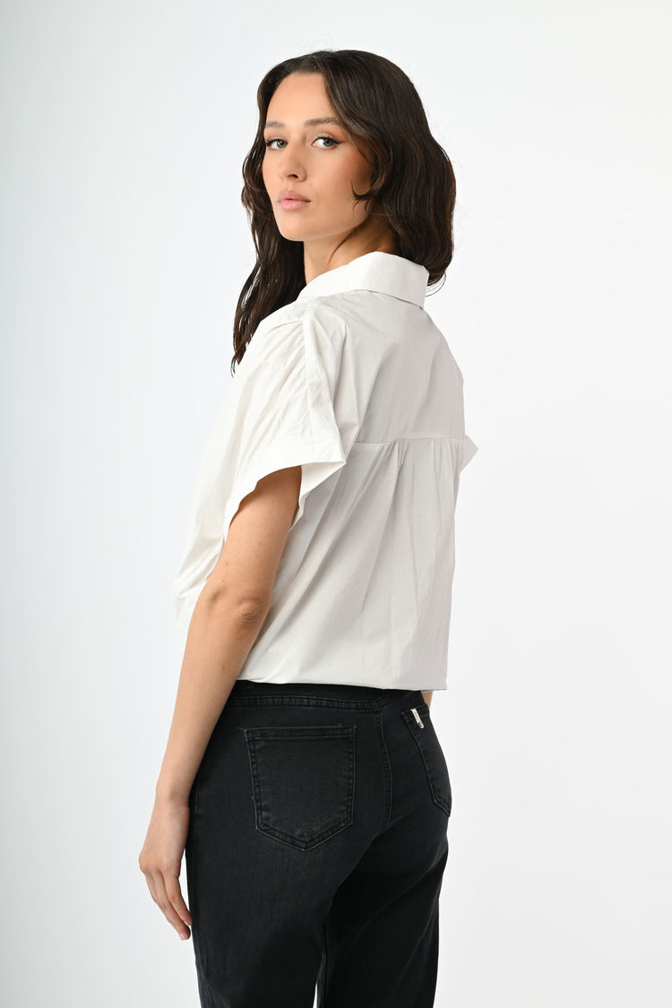 Camicia crop con coulisse