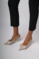 Décolleté slingback con fiocco