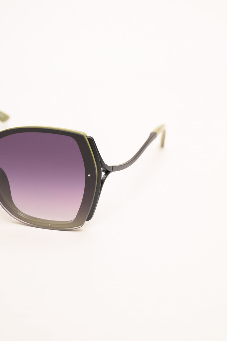 Occhiali da sole squadrati verde oliva