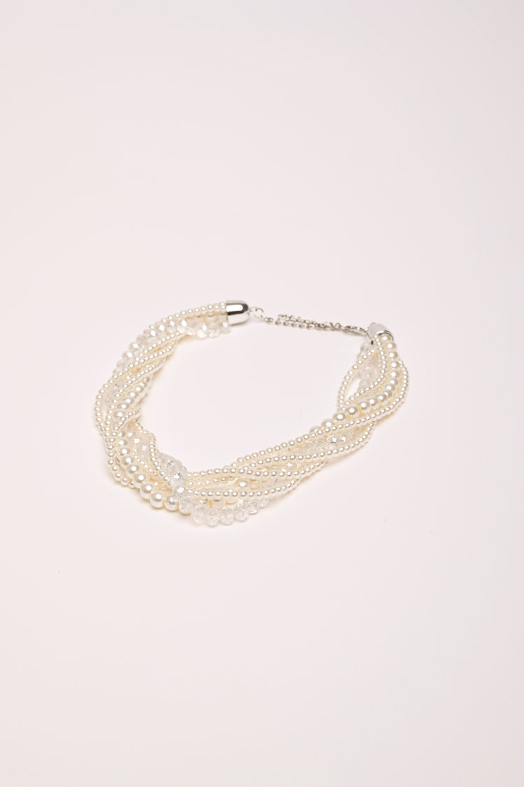 Collana con multifili intrecciati in perline