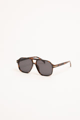 Occhiale da sole stile aviatore effetto tartarugato marrone